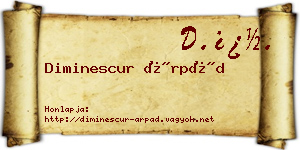 Diminescur Árpád névjegykártya