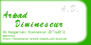arpad diminescur business card